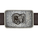 Zapata 1407 Sterling Ram Hammered Trophy Buckle