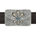 Zapata 1840 Turquoise & Gold Fletching Arrow Trophy Buckle