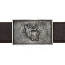 Zapata 1846 Sterling Engraved Trophy Buckle with Bugling Elk