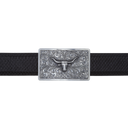 Zavala 1802 Sterling Longhorn & Engraved Scroll Trophy Buckle