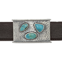 Zapata 1402 Hammered Turquoise Trophy Buckle