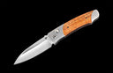 A-Series A200-13 Titanium pocketknife with stainless blade and curly koa wood