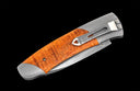 A-Series A200-13 Titanium pocketknife with stainless blade and curly koa wood