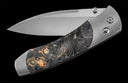 A-Series A300-9 Titanium pocketknife with stainless blade and dyed gray maple burl wood