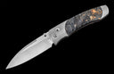 A-Series A300-9 Titanium pocketknife with stainless blade and dyed gray maple burl wood