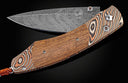 B12 Spearpoint 'Fighting Spirit' Hand-forged mokume gane folding knife with USS California wood Limited Edition