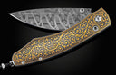 Spearpoint B12 'Golden Vine' Pocketknife with 24K gold Koftgari and damascus blade Limited Edition