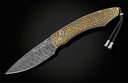 Spearpoint B12 'Golden Vine' Pocketknife with 24K gold Koftgari and damascus blade Limited Edition