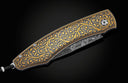 Spearpoint B12 'Golden Vine' Pocketknife with 24K gold Koftgari and damascus blade Limited Edition