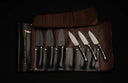 Orb Blue Kultro Pro Steak Knife Set with Black Walnut Display