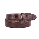 1.5" Straight Glossy Alligator Stitched Edge Chocolate