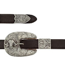 Archer 1801 Engraved Cape Buffalo Buckle Set
