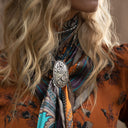 Bolo 1800 Sterling Silver Floral Overlay