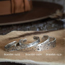Bracelet 1405 Sterling Silver Hammered Bracelet with 14 Karat Rose Gold Tips