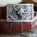 Childress 1805 Sterling Silver Bison Skull & Arrow Trophy Buckle