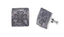 Cufflinks 1704 Fossilized 4 Leaf Clover