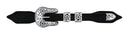 Dawson 1895 Filigreed Sterling Buckle Set with Flowers & Rubies