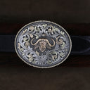 Nueces 1819 Gold Cape Buffalo Overlay Trophy Buckle