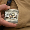 San Jacinto 1892 Sterling Silver Filigreed Tri-Gold Quail Money Clip