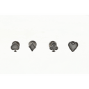 Studs 1807 Sterling Silver Card Suits