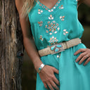 Zapata 1402 Hammered Turquoise Trophy Buckle