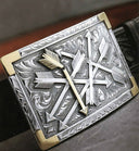 Bexar 1800 Sterling & Gold Broken Arrow Trophy Buckle